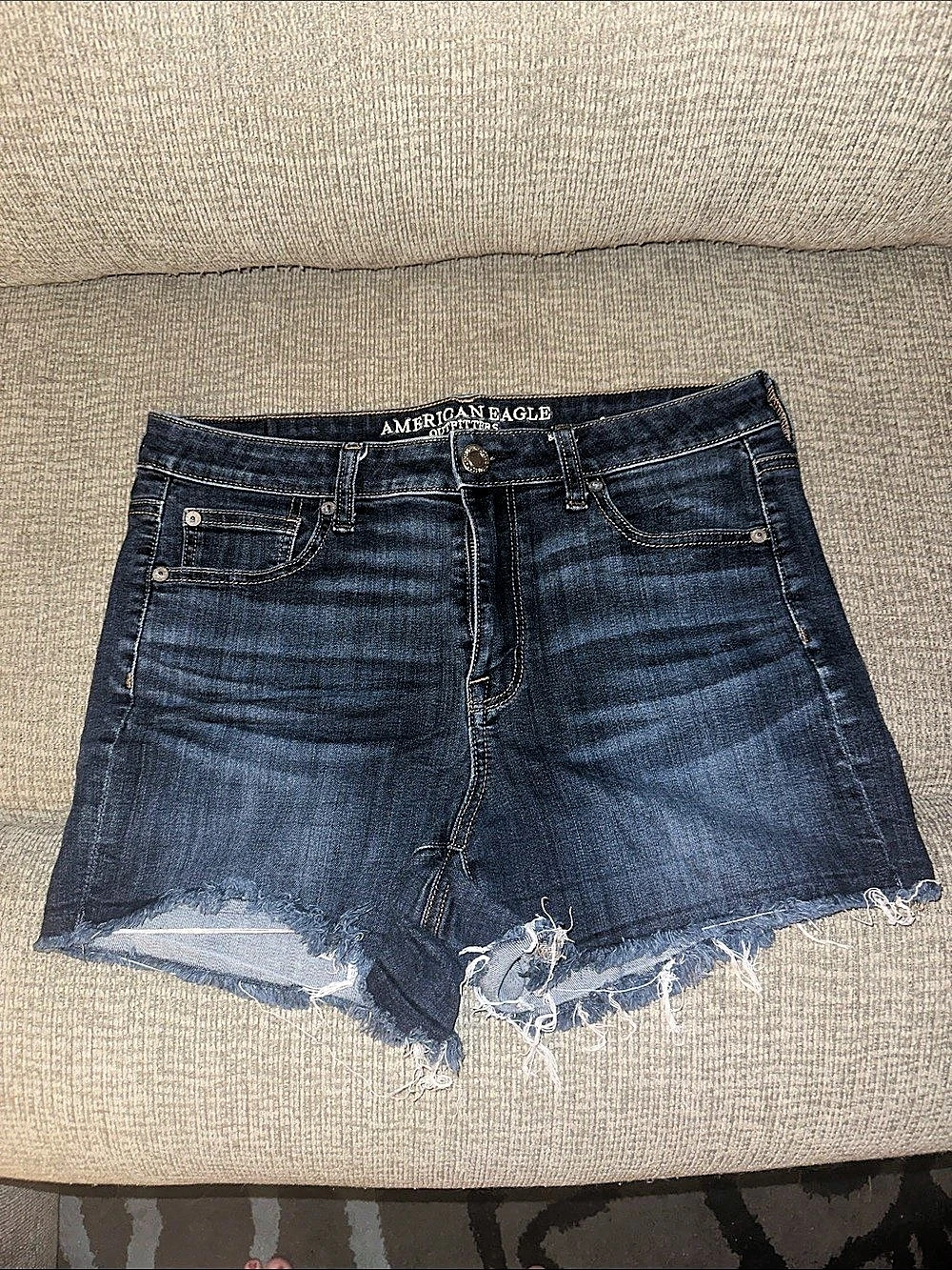 American Eagle Hi-Rise Shortie Denim Jean Shorts Size 10